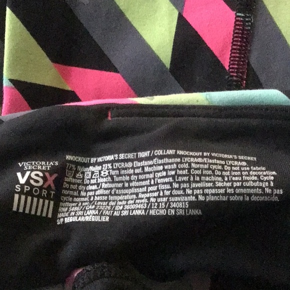 Victoria’s Secret Vsx Sport Knockout Multicolor Neon Print High Waist Leggings - Picture 6 of 7